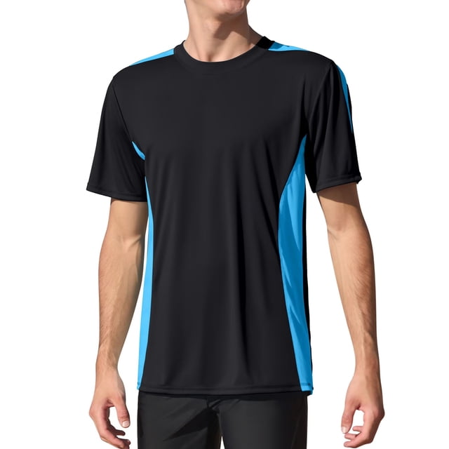 Charmo Mens UPF 50+ Swim Shirts Quick Dry Short Sleeve Swimsuit Tops Sun Protection Running Sufring Rash Guards