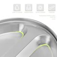 thumbnail image 3 of MasteelfCA 3Pcs Round Stainless Steel Dinner Tray Separation Plates Fast Food Plate Rice Dishes Silver (20cm, 3 Grids), 3 of 8