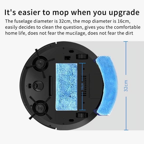 Robot Vacuum and Mop Combo, Smart Sweeping Robot with Gyroscope Navigation and Water Tank Mopping, Self-Charging Robotic Vacuum Cleaner for Hardwood Floors, Tile, and Daily Home Cleaning