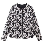 EGNMCR Womens Long Puffer Coat, Long Sleeve Padded Winter Down Coats, Hooded Parka Jacket Women's Casual Jacket Cardigan Fashionable Printed Loose Top Jacket Long Sleeved Jacket Women Coat