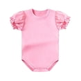 thumbnail image 1 of Baby Girl Summer Dress Short Sleeve Romper Off Shoulder 95% Polyester 5% Spandex, 1 of 7