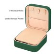 thumbnail image 4 of Unique Bargains Travel Jewelry Case, Small Jewelry Organizer Portable Mini Jewelry Box with Mirror Square Style 1, Dark Green, 4 of 5