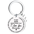 thumbnail image 1 of EGNMCR Keychains DIY To My SON Stainless Steel Last Name 26 Letter Keychain 2.5cm Fashion Decorations, 1 of 6