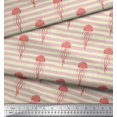 thumbnail image 3 of Soimoi Yellow Poly Georgette Fabric Stripe & Jellyfish Ocean Printed Fabric 1 Yard 52 Inch Wide, 3 of 3