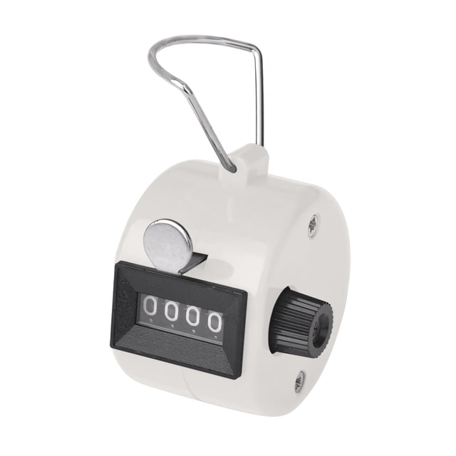 GOGO 1 Pack Handheld ABS Tally Counter, 4 Digit Manual Mechanical Clicker for Sport Events, Knitting, White