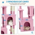 thumbnail image 4 of Yiwa Multi-Level 61" Cat Tree Tower, Sturdy Modern Cat Furniture for Large Cats and Maine Coons, Featuring Jumbo Perch, Two Spacious Condos, Sisal Scratching Posts, and Hanging Balls, 4 of 7