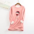thumbnail image 2 of IROINID Liquidation Chandail en Molleton de Noël pour Femmes Manches Régulières Automne Hiver Ample Vacances Détente Col Rond Chemise Hauts, Rose, 2 of 5