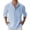 Q-Blue, variant on 2025 Men Shirts Mens Spring Summer Loose Pajama Short Stand Collar Solid Color Mens Bodysuit Romper Pocket Long Sleeve Pullover