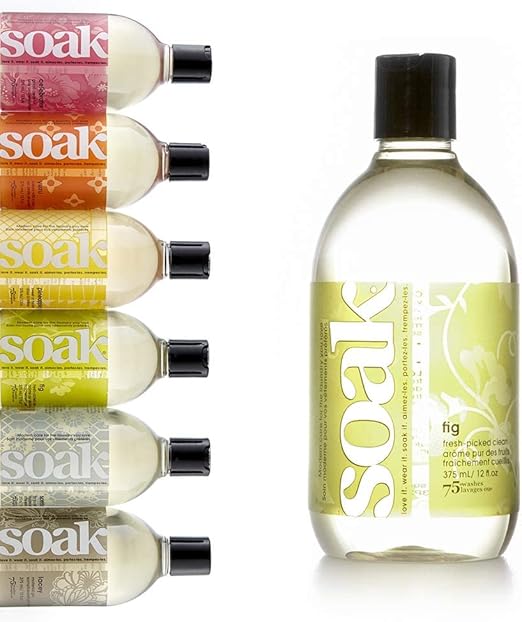 Soak Laundry Soap – No Rinse, Made in Canada, Plant-Derived Hand Wash Detergent - 375 ml / 12 fl. oz, 75+ Washes (Fig)