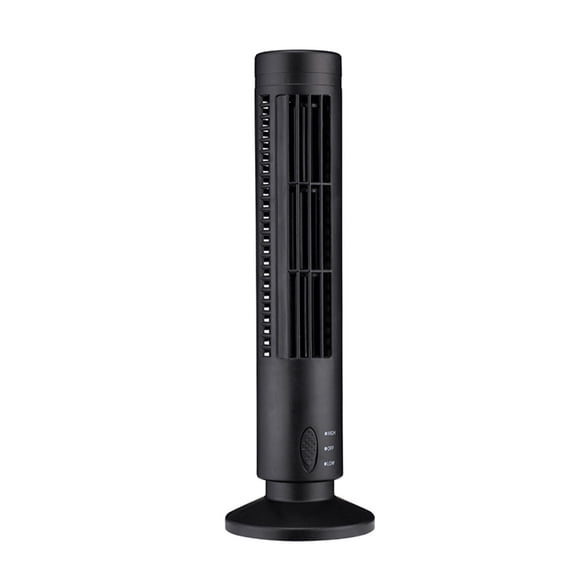 Mini ventilateur tour USB sans pales 2 vitesses et modes de vent pour chambre à coucher, salon, bureau à domicile, noir