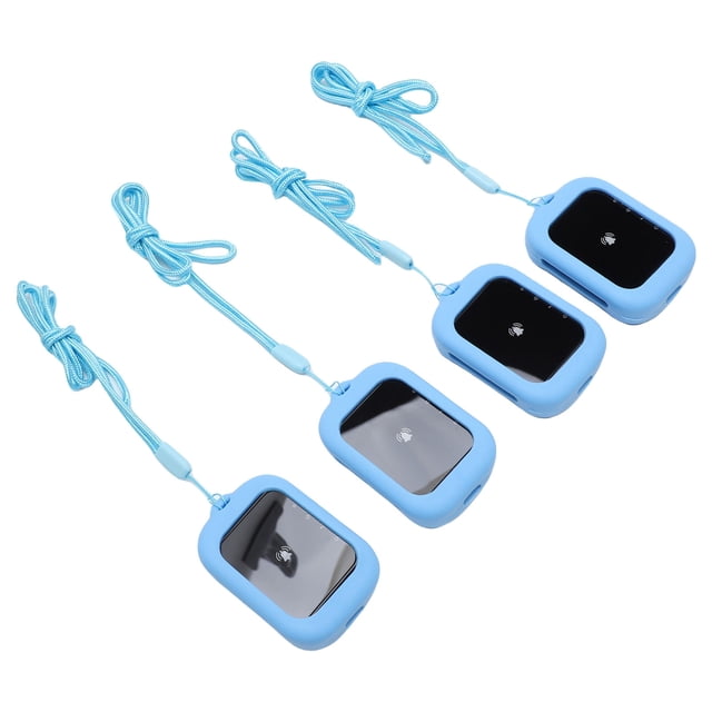 Système d'Appel Sans Fil pour Clients, 3 Modes d'Invite Portée Longue 800M 4 Récepteurs Système de Pagayage Étanche pour Restaurant Café Rose, Bleu, Gris