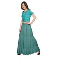 thumbnail image 2 of Moomaya Printed Two Piece Flared Skirt And Crop Top Rayon Ethnic Set For Girls, 2 of 6
