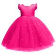 thumbnail image 1 of RXIRUCGD 2025 Vêtements d'Été pour Enfants Robe Bouffante en Maille Unie pour Filles Robe de Performance Formelle pour Filles, 1 of 4