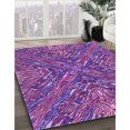 thumbnail image 3 of Ahgly Company Tapis Rond Lavable en Machine Intérieur Transitionnel Magenta Foncé Violet, 5 Pieds Rond, 3 of 7