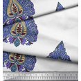 thumbnail image 2 of Soimoi Poly Georgette Fabric Leaves & Floral Block Print Sewing Fabric Yard 52 Inch Wide, 2 of 3