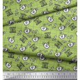 thumbnail image 2 of Soimoi Green polyester Crepe Fabric Coffee & CHill Text Printed Fabric 1 Yard 52 Inch Wide, 2 of 5