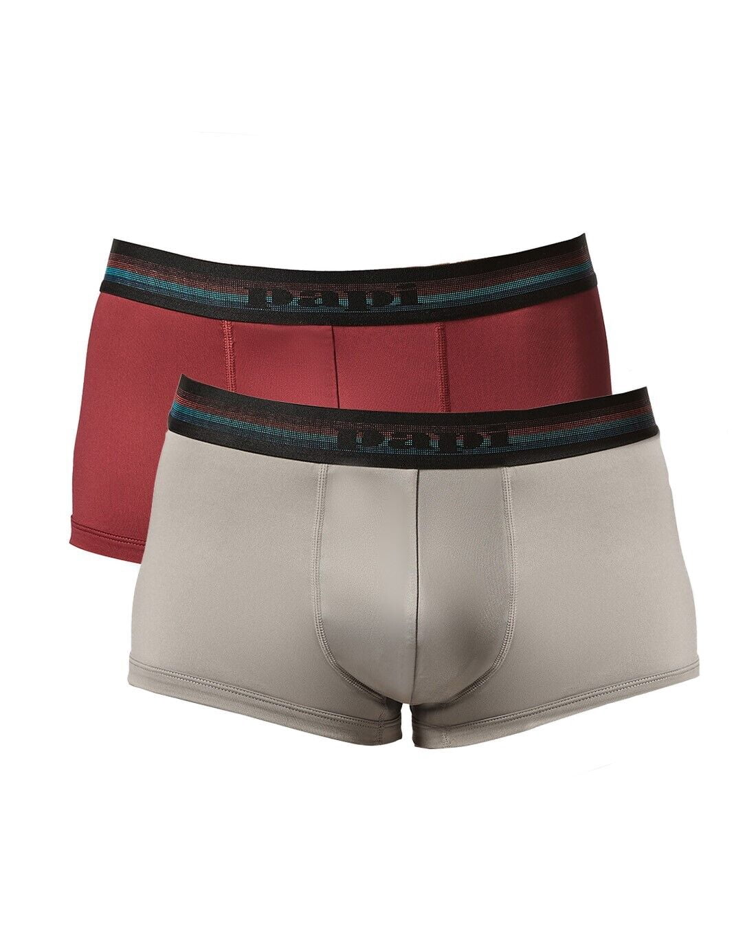 Papi 2-Pack Brazilian Trunk Underwear - UMPA107 (Chiseled Stone/Beet Red, S)