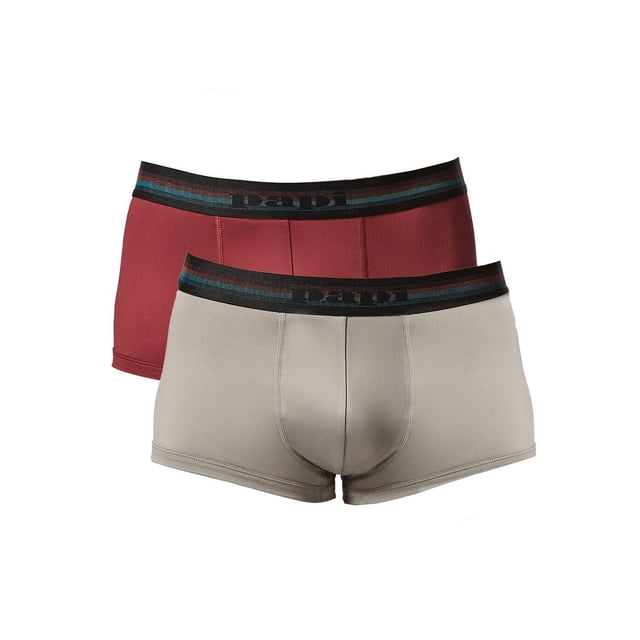 Papi Lot de 2 Culottes Brésiliennes Type Trunk - UPA107 (Pierre Ciselée/rouge Betterave, S)