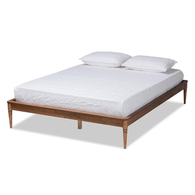 Baxton Studio Tallis Walnut Brown Finished Wood Queen Size Bed Frame