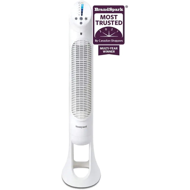 Honeywell QuietSet® Whole Room Oscillating Tower Fan, 5-Speed, White, 40-in