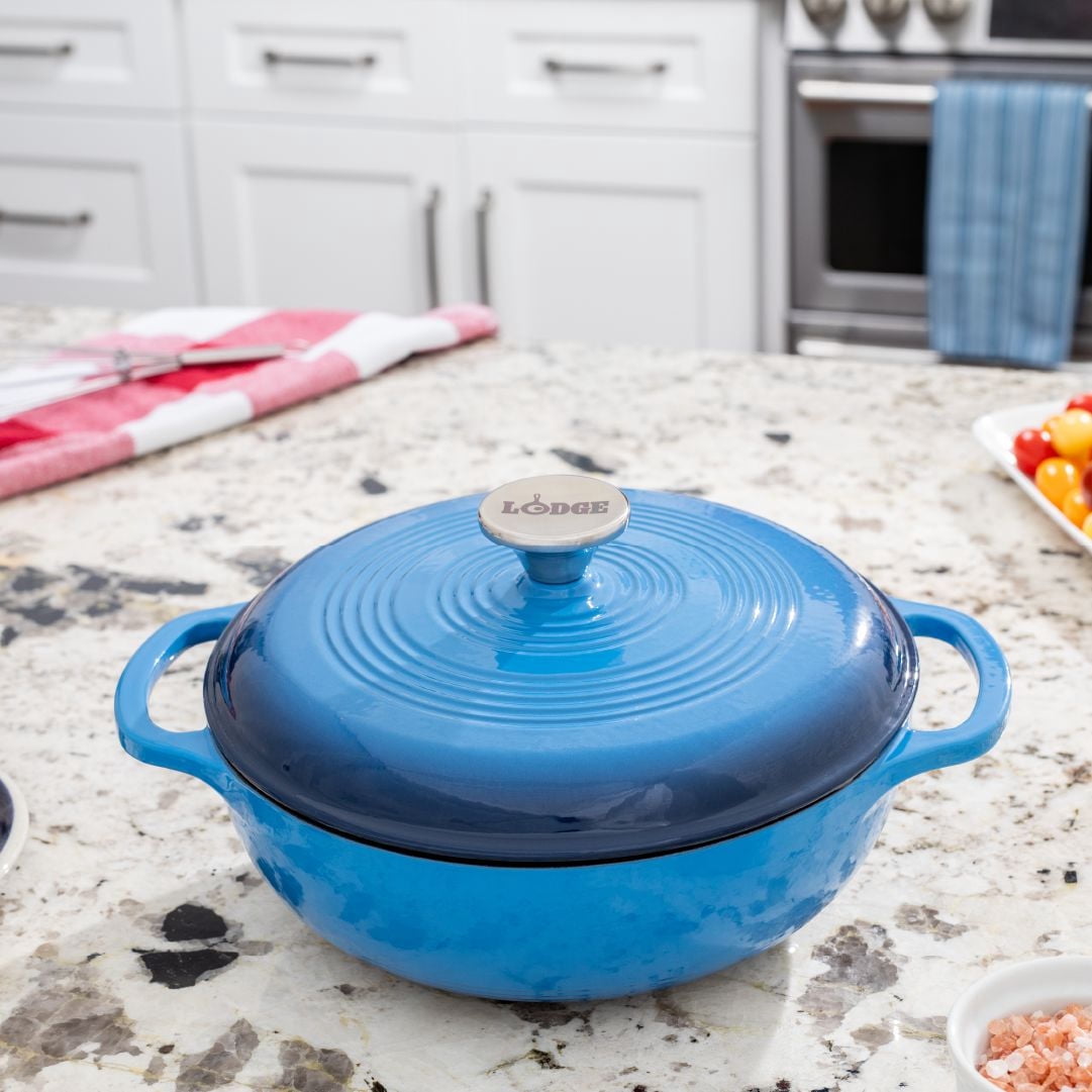Cocotte Émail Bleu De 3 Pintes De Lodge