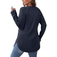 thumbnail image 4 of BLVB Womens Soft Long Sleeve V Neck Shirts Solid Color Casual Ribbed Knitted Pullover Tunic Tops Lightweight Curvy Sweaters, 4 of 7