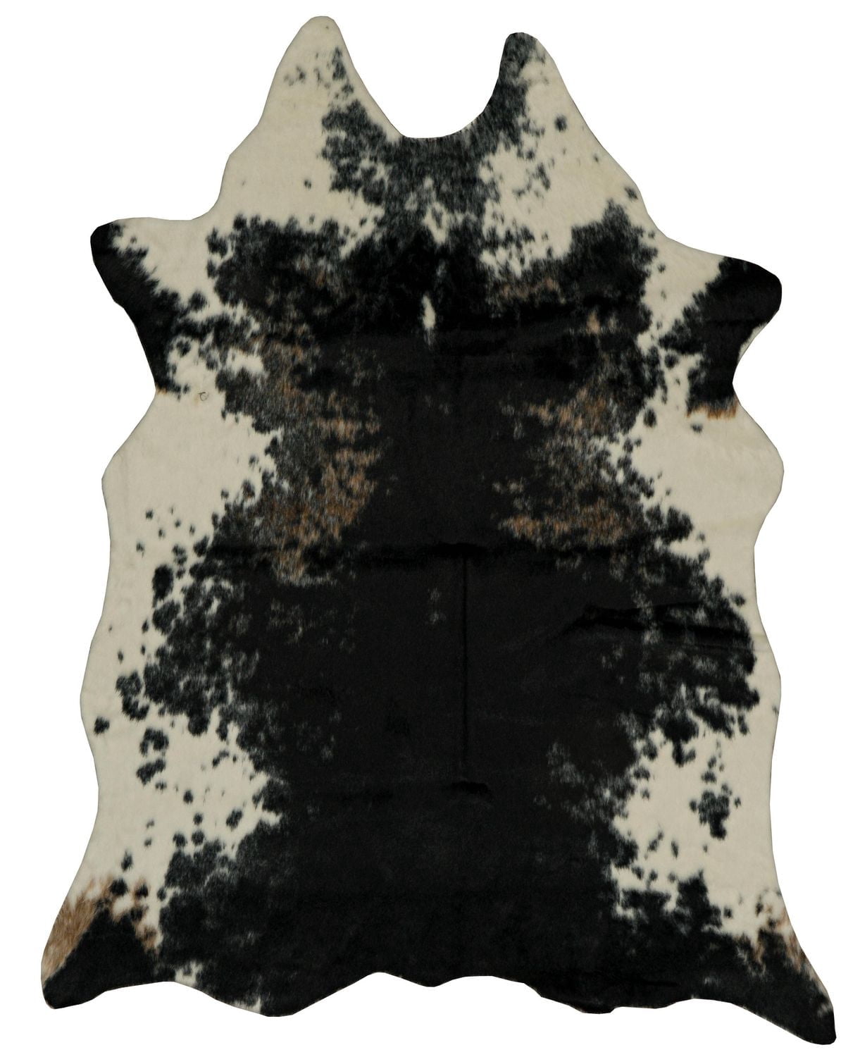 Faux Cowhide Mini Black & White Salt N Pepper Accent Rug
