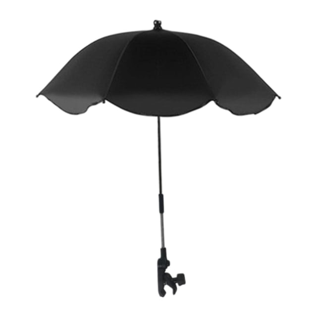 TISHITA Parasol de Chaise de Plage à Pince Réglable pour Cour Arrière Camping Noir