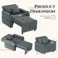 thumbnail image 3 of AECOJOY Fauteuil Convertible 3 en 1: Canapé-Lit et Futon avec Dossier Réglable et 2 Coussins - Gris Foncé, 3 of 10