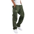 thumbnail image 1 of Men's Four Seasons Street G Style Sweatpants Leisure Sports Multi Pocket Work Pants Cargo Foot Mouth Cap Rope Cargo Pants Waist Lace Up Patchwork Ribbon Standard Woven Cargo Trousers, 1 of 6