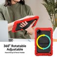 thumbnail image 2 of XYX For Xiaomi Redmi Pad SE 8.7 inch 2024, 360 Rotating Shockproof Cover with Stand, Screen Protector, Shoulder Strap, Red, 2 of 7