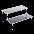 thumbnail image 4 of Abbracc Clear Acrylic Display Stand Riser Shelf Large Holder Storage Rack for Decoration 2 Tiers Widh 30x20cm, 4 of 8