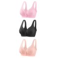 thumbnail image 4 of Timegard 3pc Wireless Bras for Women Front Closure Full Support Wide Strap Comfort Breathable Everyday Bra, 4 of 4
