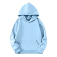 thumbnail image 3 of On Shoulder Top Children Solid Long Sleeve Hoodie Sports Casual, 3 of 7