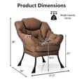 thumbnail image 3 of Costway Fauteuil de Repos Moderne en Tissu Polyester Fauteuil une Place avec Poche Latérale Brun, 3 of 10