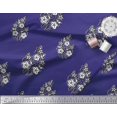 thumbnail image 3 of Soimoi Polyester Crepe Fabric Leaves & Floral Block Print Sewing Fabric Yard 42 Inch Wide, 3 of 3