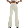 thumbnail image 1 of LOVZFMLL Women's Pants, Solid Color Tight Fitting Hip Shaping Flared Yoga Pants Beige, 2XL, 1 of 4