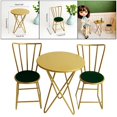 thumbnail image 2 of 1/6 Dollhouse Metal Garden Table and Chairs Set Accessory Gift Kids Golden, 2 of 8