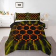 thumbnail image 2 of Erosebridal Orange Honeycomb Bedding King Comforter Set, Neon Geometry Down Comforter, Abstract Room Decor, Breathable, 2 of 8