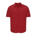 thumbnail image 2 of zanvin Chemises Hawaïennes Homme, Chemise Homme Décontractée Unie Ajustée à Col Rabattu Boutonnée à Manches Courtes pour Affaires, Mode Homme, Soldes d'Été, Rouge, 2 of 6