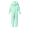 thumbnail image 4 of Pyjama d'Hiver pour Filles Combinaison à Capuche à Manches Longues pour Filles Pyjama Uni pour Chaleur Hivernale Décontractée Combinaison à Manches Longues, 4 of 6