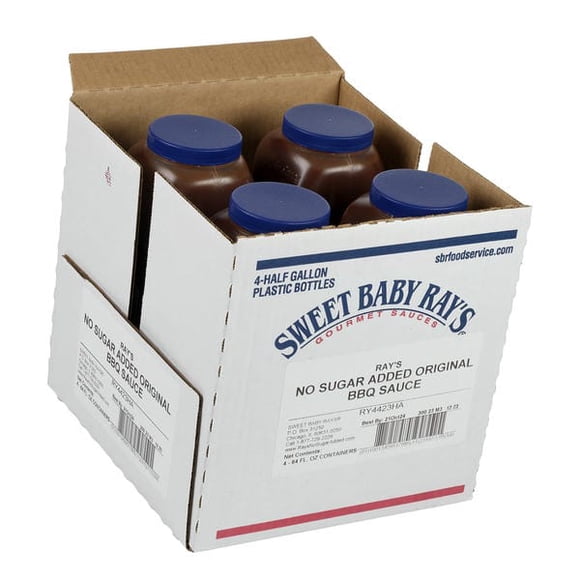 Sweet Baby Ray’s No Sugar Added Barbecue Sauce, Keto-Friendly & Low-Carb Pitmaster Glaze, 64 oz (1.89L) Bulk Jug