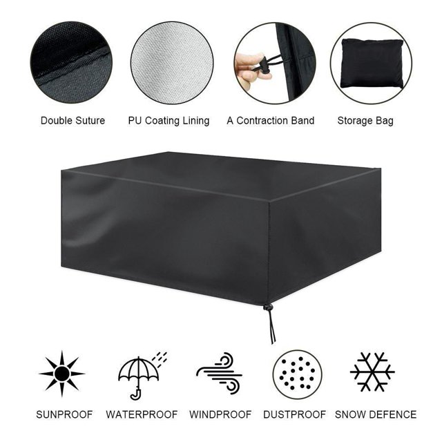 Housse de Protection Imperméable pour Meubles de Patio Extérieur Canapé Table à Manger, Housse Imperméable pour Table Extérieure, Housse pour Meubles d'Extérieur