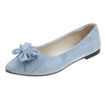 thumbnail image 1 of Light Blue Shoes For Women Casual Flats Pointed Toe Solid Color Flower Detail Comfortable Lightweight All-Match Leisure Outdoor Indoor Spring Fall Size 41, 1 of 9