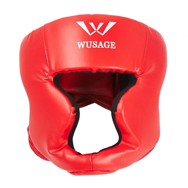 jinwen Boxing Headgear Impact Absorption Head Protection for Karate Red Small