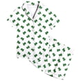 thumbnail image 1 of Baby Girl Pajamas Cute Dinosaur Pattern Printed Short Sleeve Button Down Shorts Set Girls' Sleepwear White 2-3 Years, 1 of 3