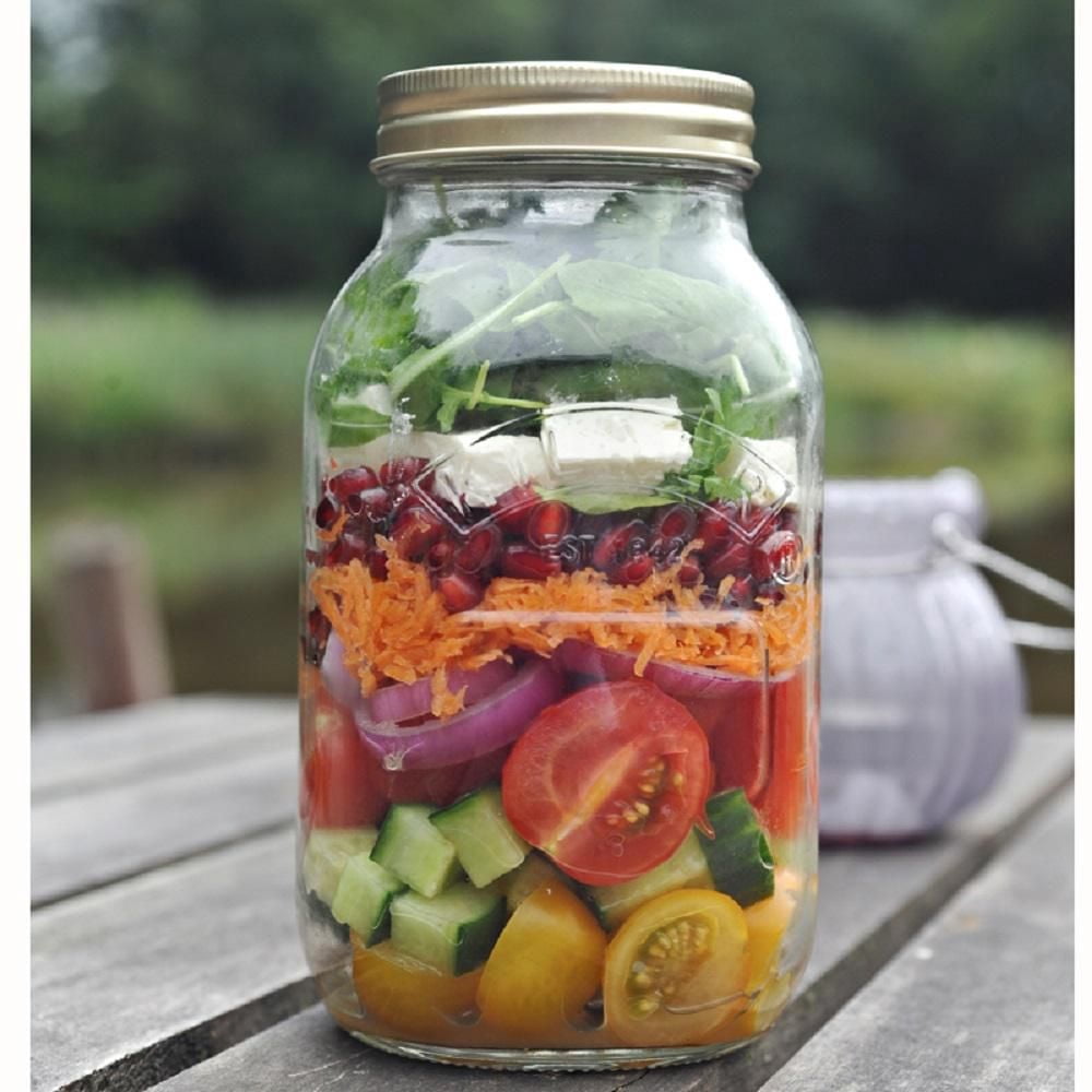 Kilner Pots mason en verre à ouverture régulière avec couvercles scellés, 1L