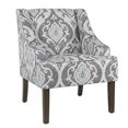 thumbnail image 1 of HomePop by Kinfine Fabric Upholstered Chair - Swoop Arm Accent Chair, Suri Blue Pattern, 1 of 5