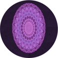 thumbnail image 1 of Ahgly Company Machine Washable Indoor Square Transitional Dark Orchid Purple Area Rugs, 3' Square, 1 of 7