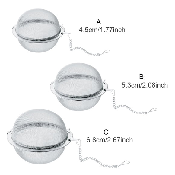 Fine Mesh Stainless Steel Tea Infuser Reusable Kettle Strainer Stainless Steel Loose Holder Spices Ball Filter Drinkware Teahouse Accessories 4.5cm